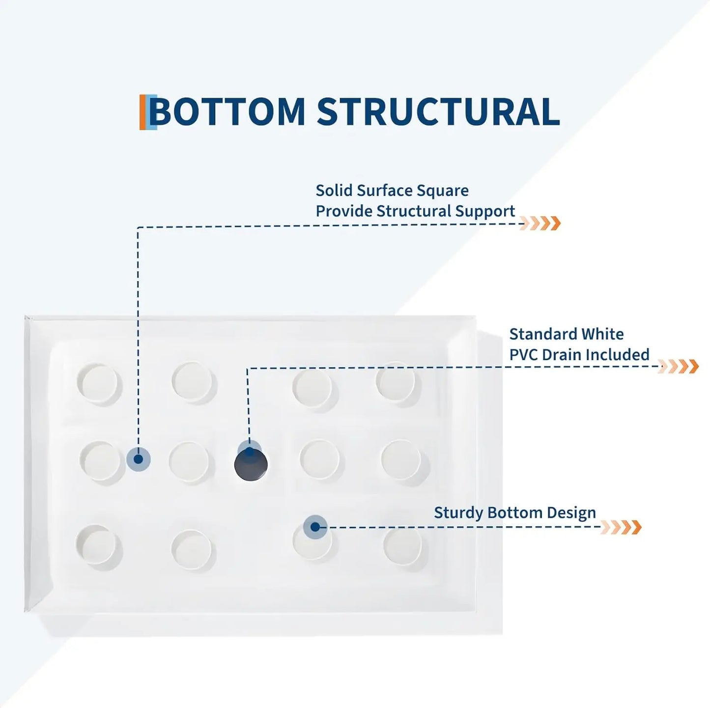 Twister.CK Anti Slip Acrylic Shower Base With Stainless Steel Drain Hair Catcher