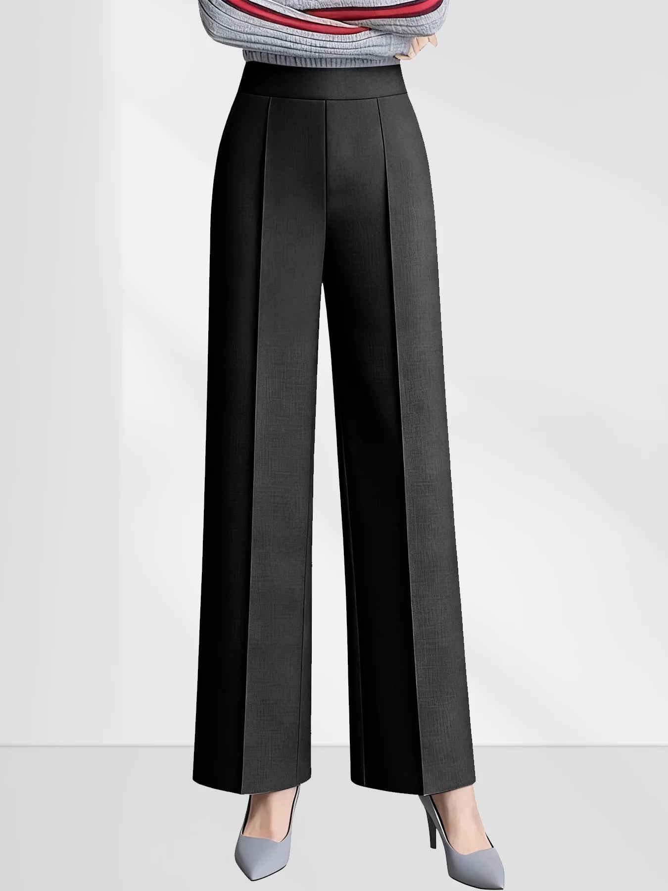 Four-Season Solid Color Wide Leg Loose Slimming Casual Pants