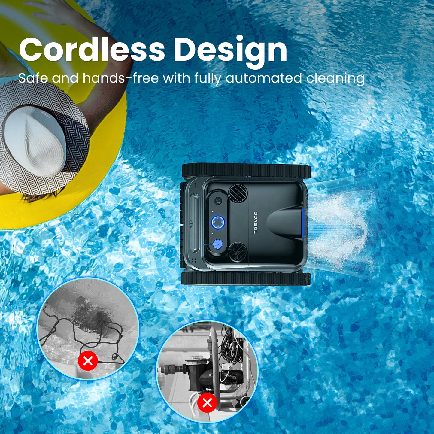 Cordless Robotic Pool Cleaner,  Vacuum