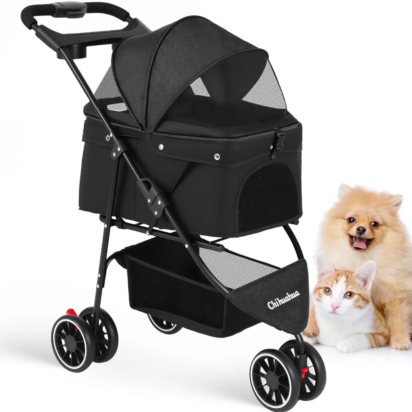 CHIHUAHUA Pet Stroller For Dogs And Cats With Alloy Frame