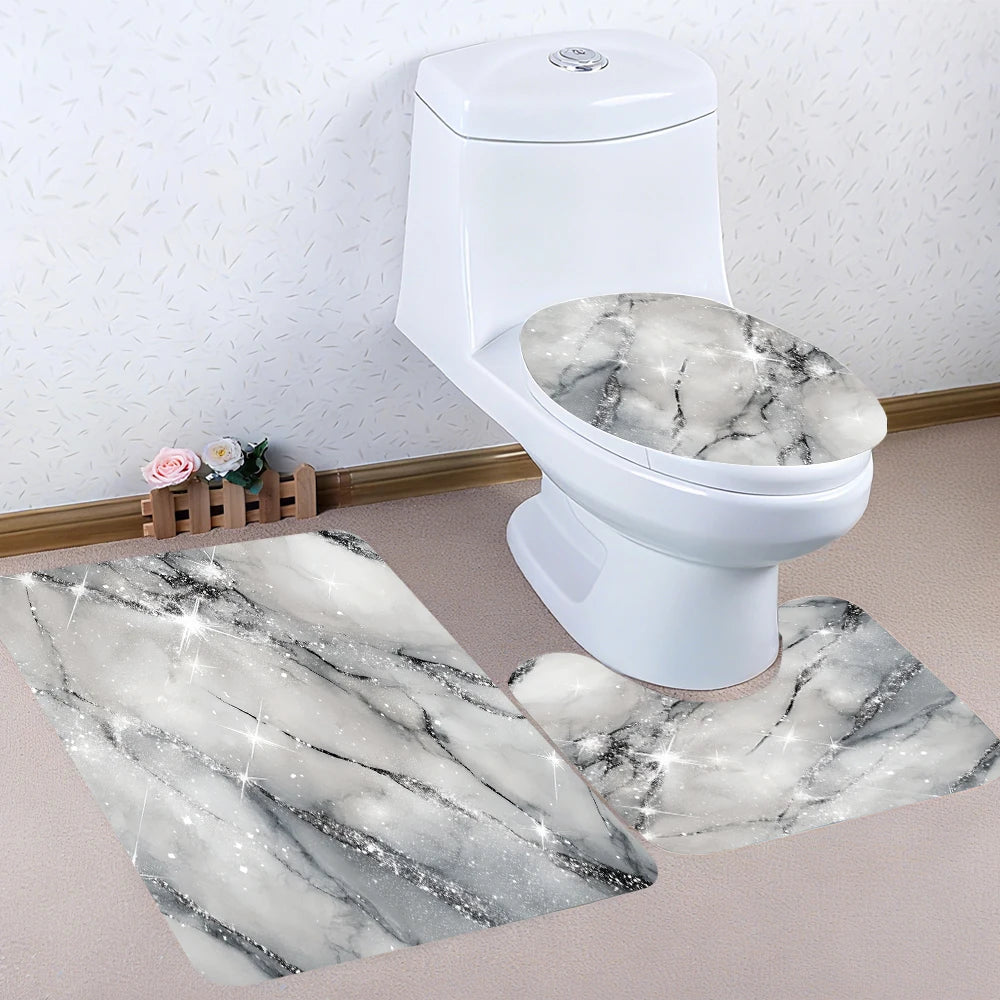 Starlight Bathroom Four-Piece Polyester Knit Set for Home Use