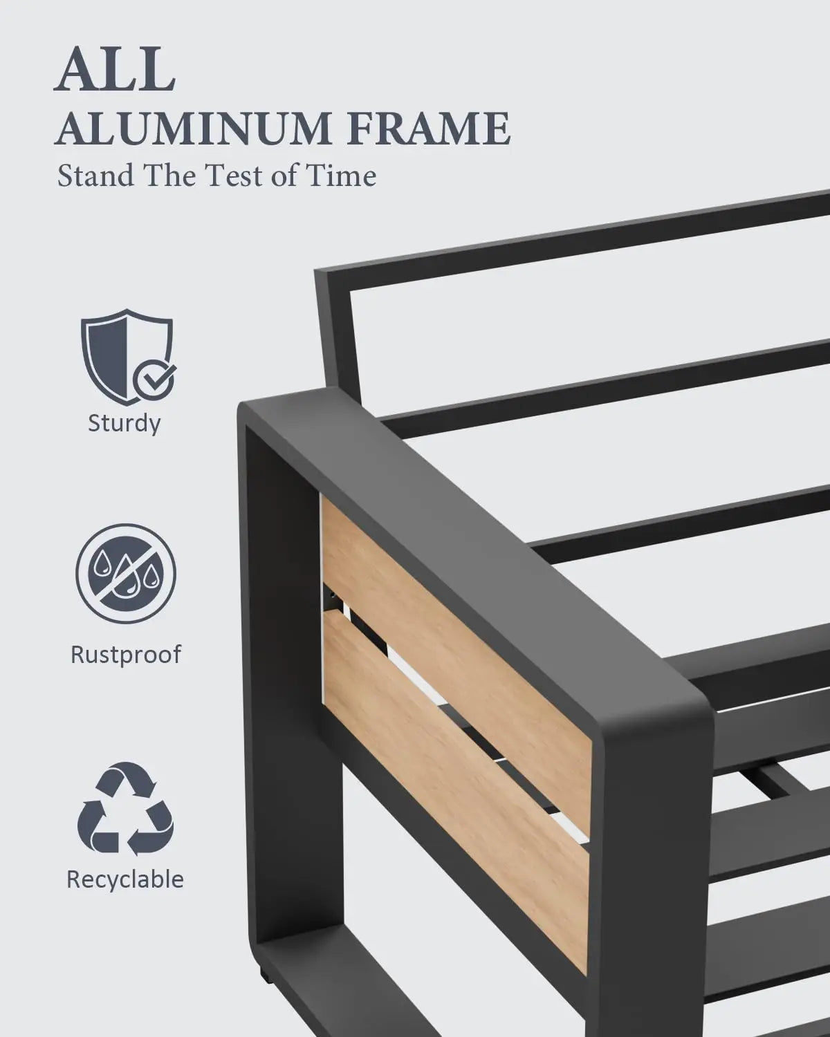 All Weather Aluminum Outdoor Patio Furniture Set Bundle