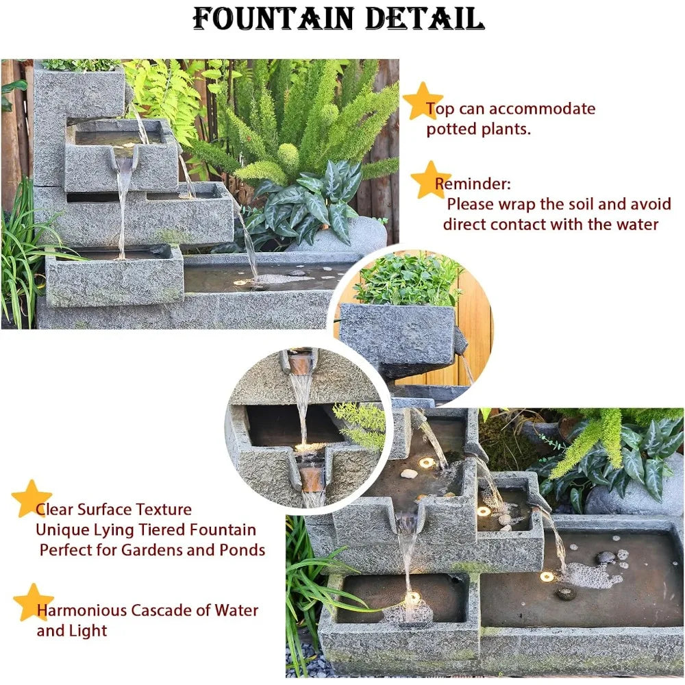 Outdoor Cascade Water Fountain