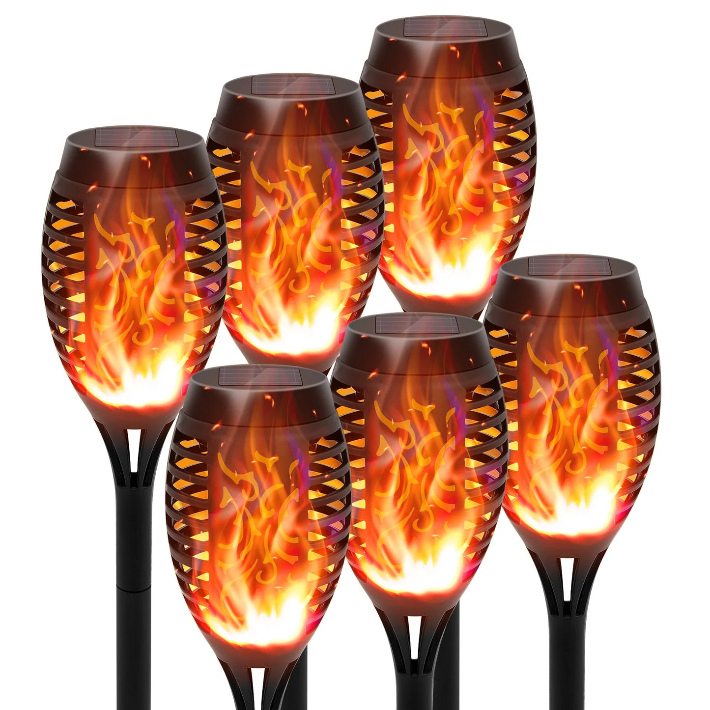 Waterproof Solar LED Torch Lights With Flickering Flame For Path