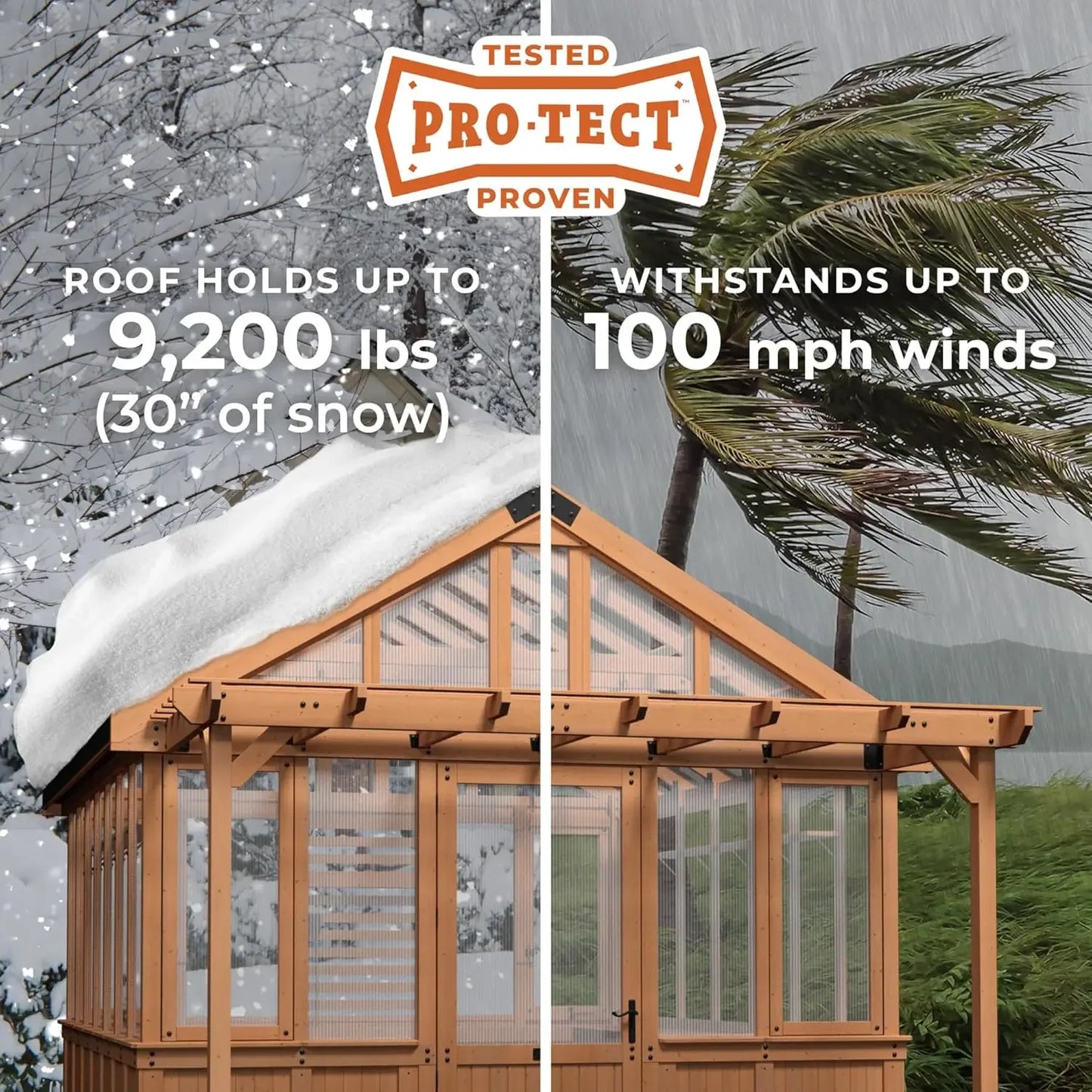 Cedar Walk-In Greenhouse Kit With Pergola Exhaust Fan Windows
