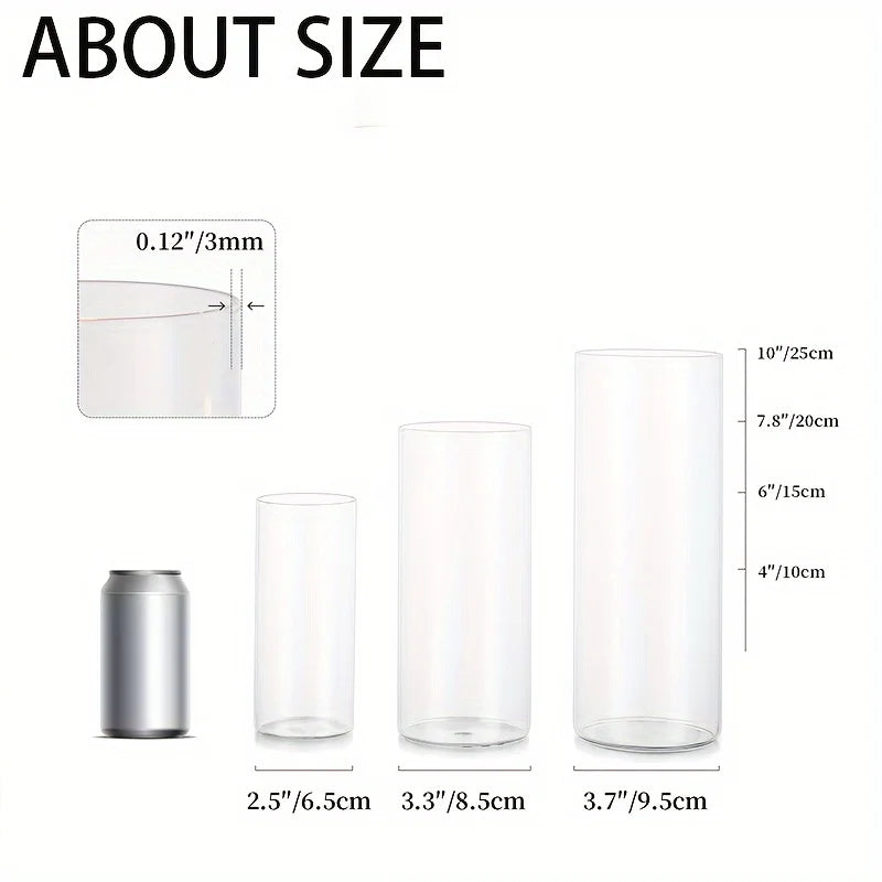 Cylindrical Glass Vase Set