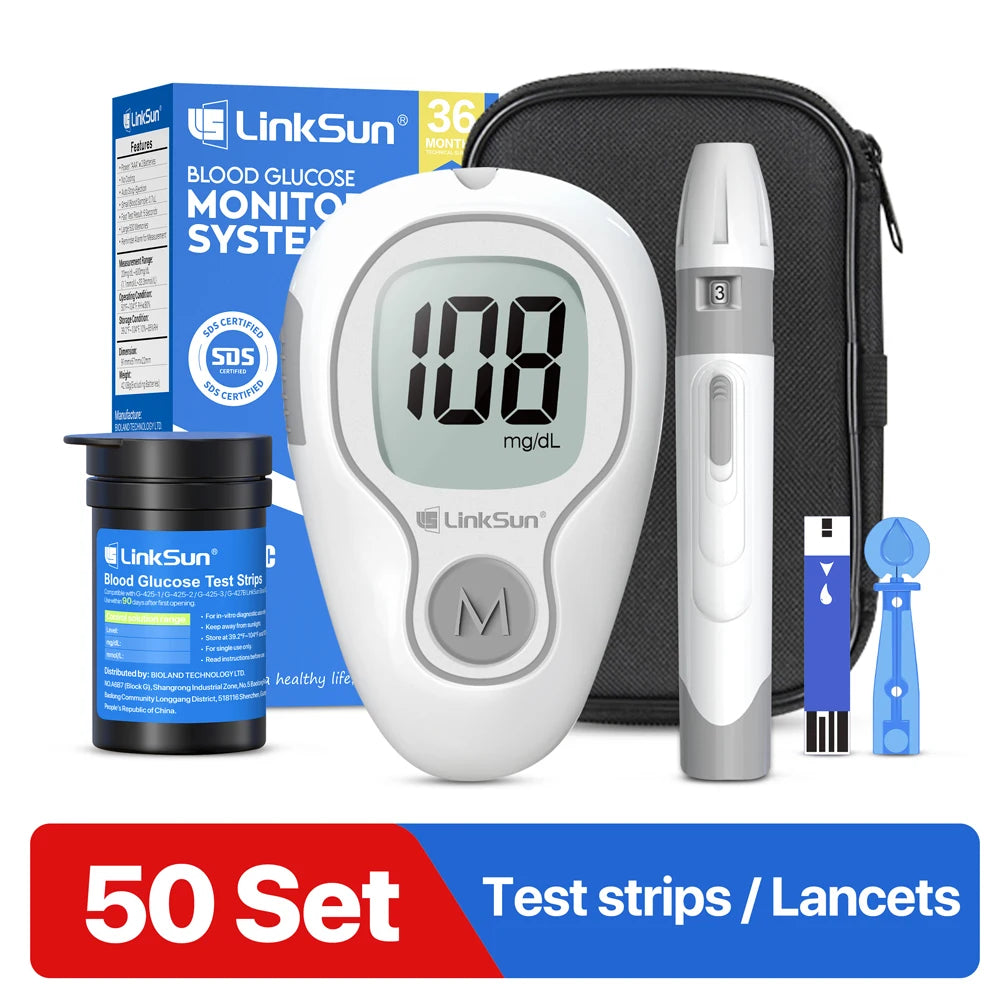 Linksun G-425-3 Glucose Meter Complete Kit With Test Strips