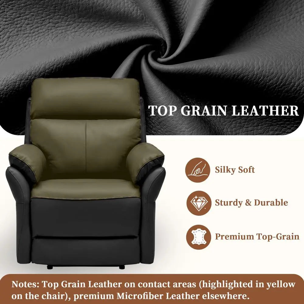 Italian Genuine Leather Recliner Chair For Living Room Comfort