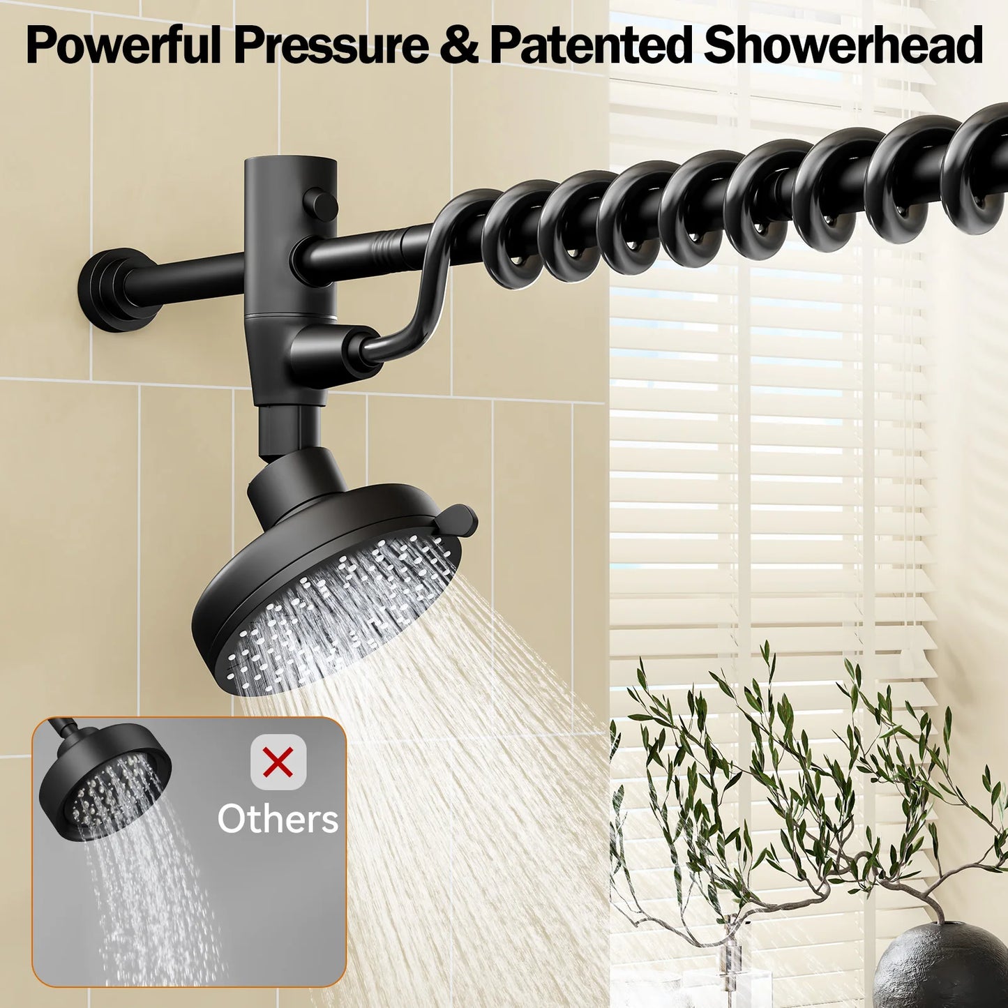 Dual Shower Head for Two With High Pressure Stainless Steel
