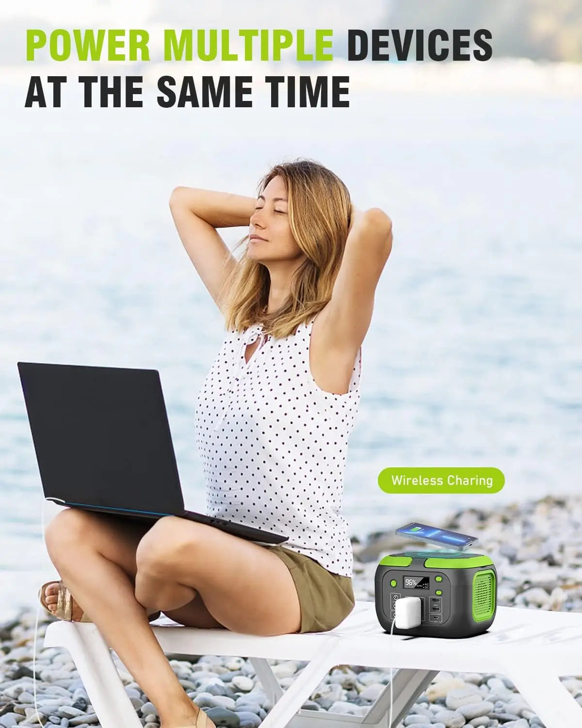 200W Portable Power Station With AC Outlet USB C Port