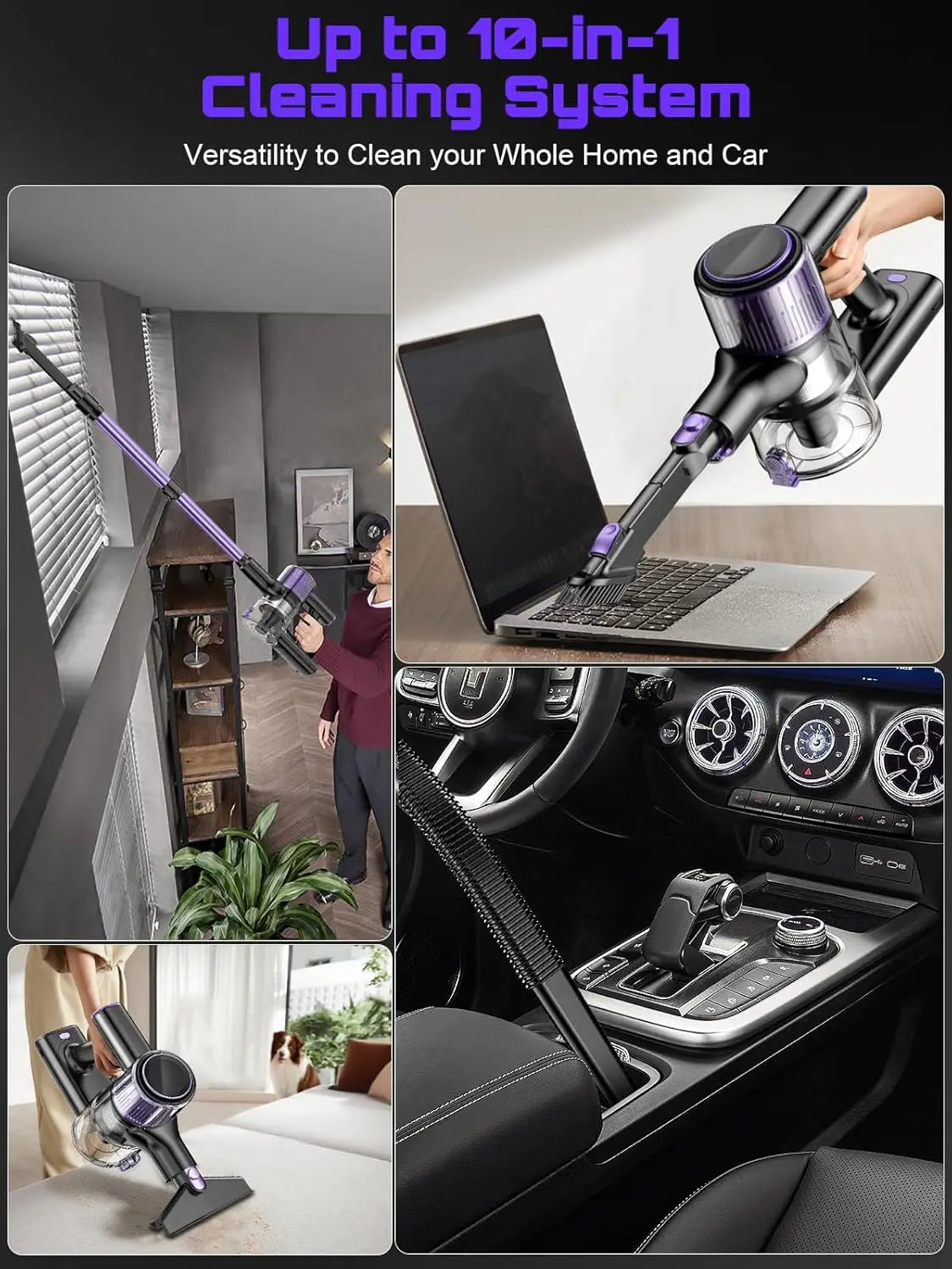 SUXIANGVAC Cordless Vacuum Cleaner 55KPa 500W 45min