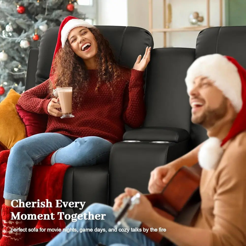 Dual Reclining Loveseat With Storage USB Ports Cup Phone Holders