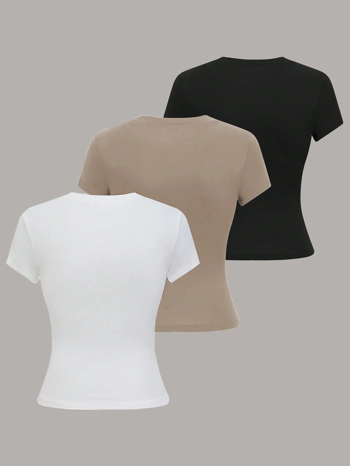 Women's Short Sleeve Knit T Shirt With Elastic Fabric