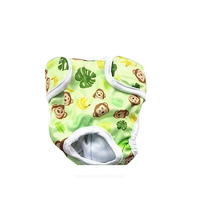 NONECN Washable Dog Diapers Physiological Panties Cartoon Print