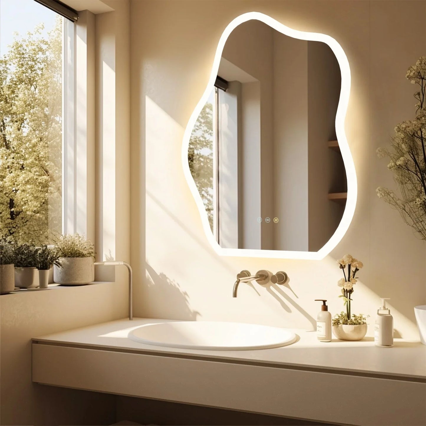 Cloud Shape LED Bathroom Mirror Backlight Dimmable Anti Fog