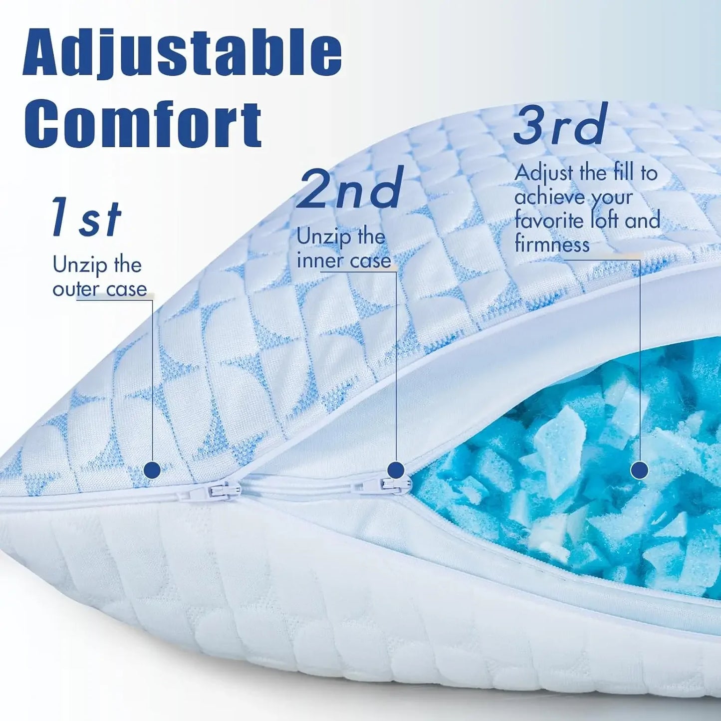 Shredded Memory Foam Pillows Set of 2