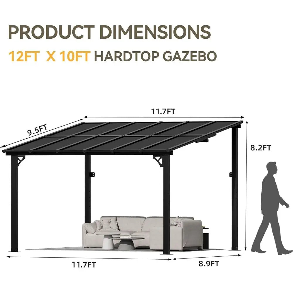 Outdoor Pavilion Sloping Roof Shelter Waterproof Garden