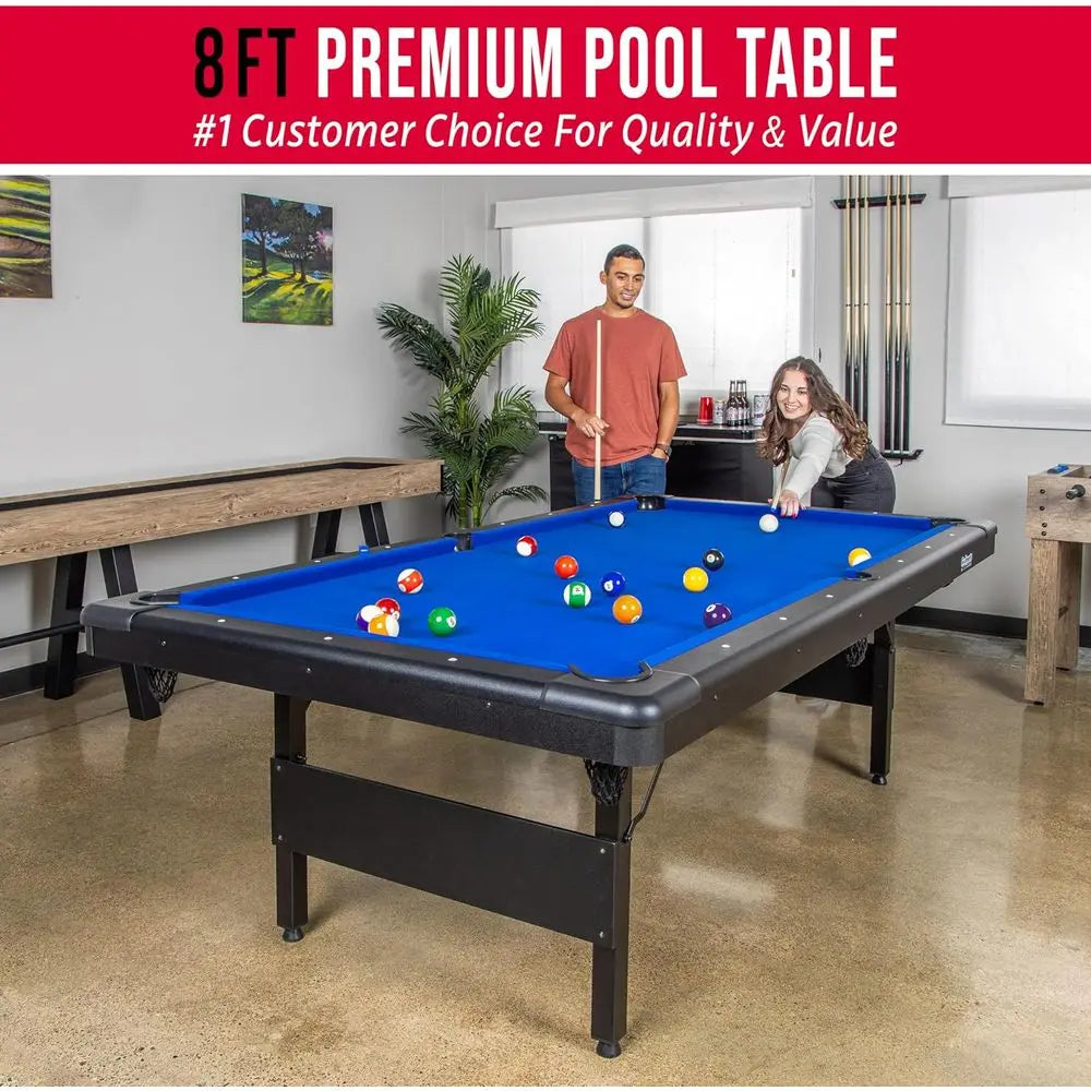 Portable Billiards Table Complete Set With Balls Cues Chalk Brush