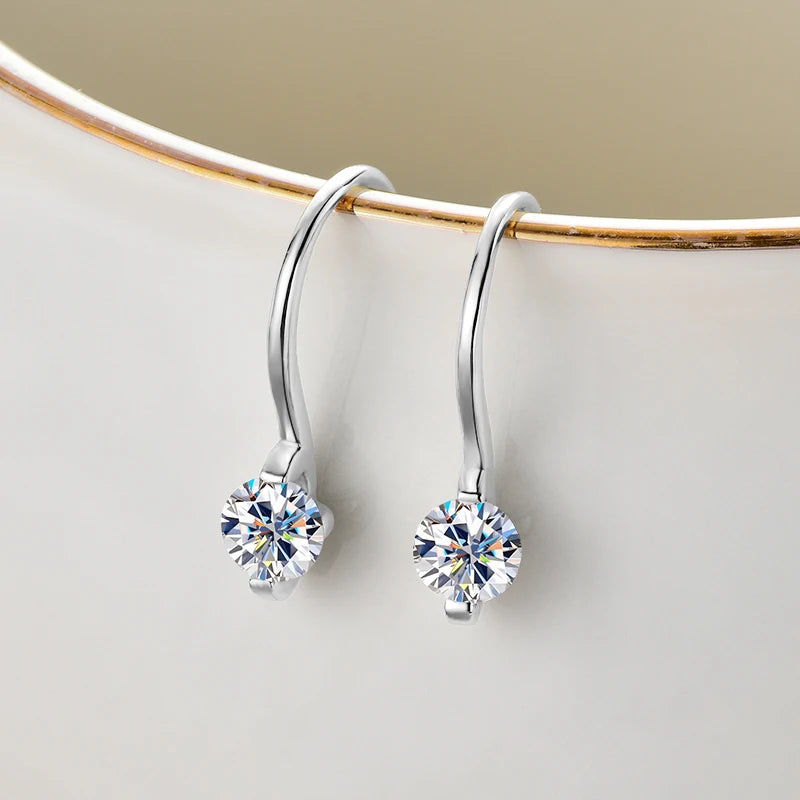 Oxtao 925 Sterling Silver Moissanite Dangle Earrings