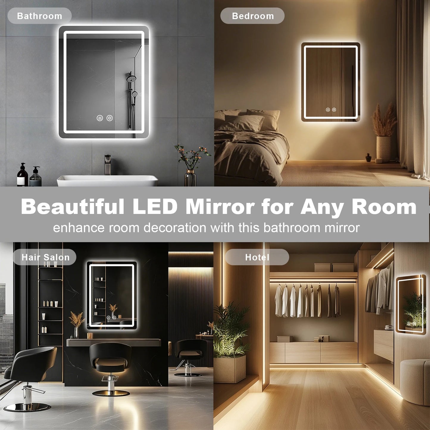 MYGIIVOVO Dimmable LED Bathroom Mirror With Three Color Temperatures