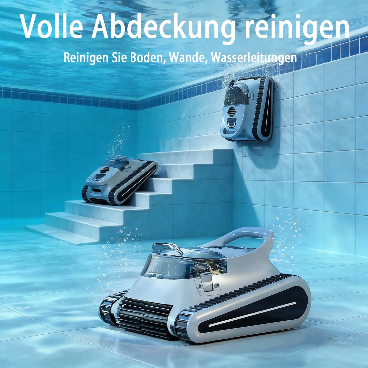 Cordless Robotic Pool Cleaner With 8000 GPH High Power Suction