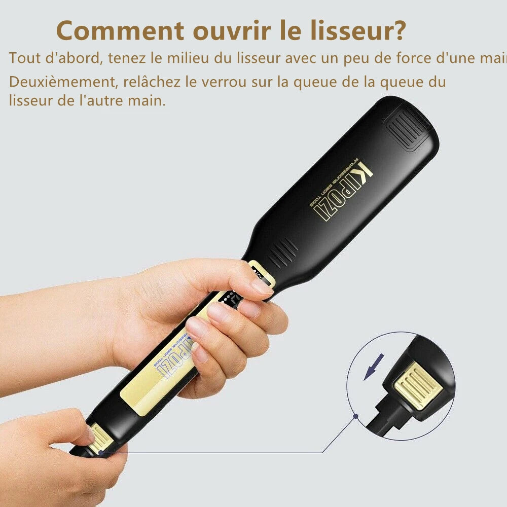 Professional Titanium Flat Iron Hair Straightener With Digital LCD Display