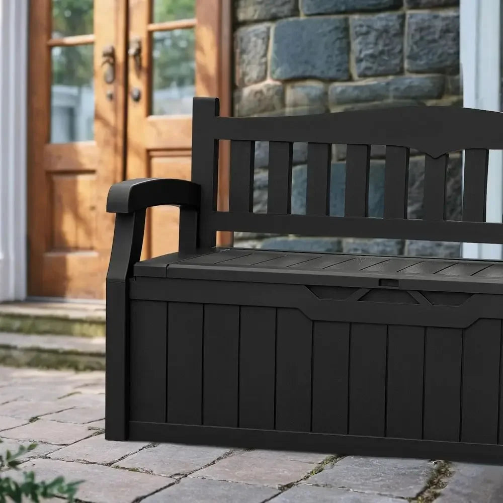 Lockable Outdoor Storage Bench With Cushions For Patio Or Garden