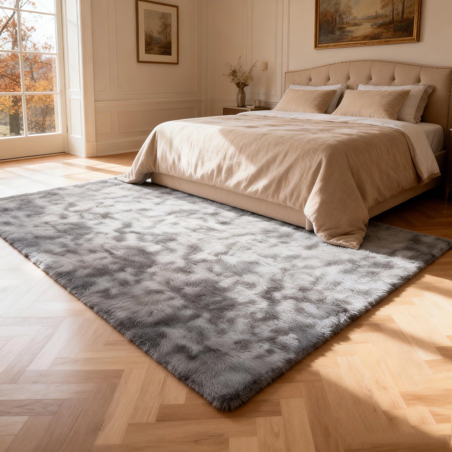 Machine Washable Shag Rug For Living Room And Bedroom Decor