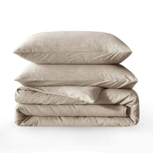 Linen Duvet Cover Set With 2 Pillowcases Cotton Linen Blend