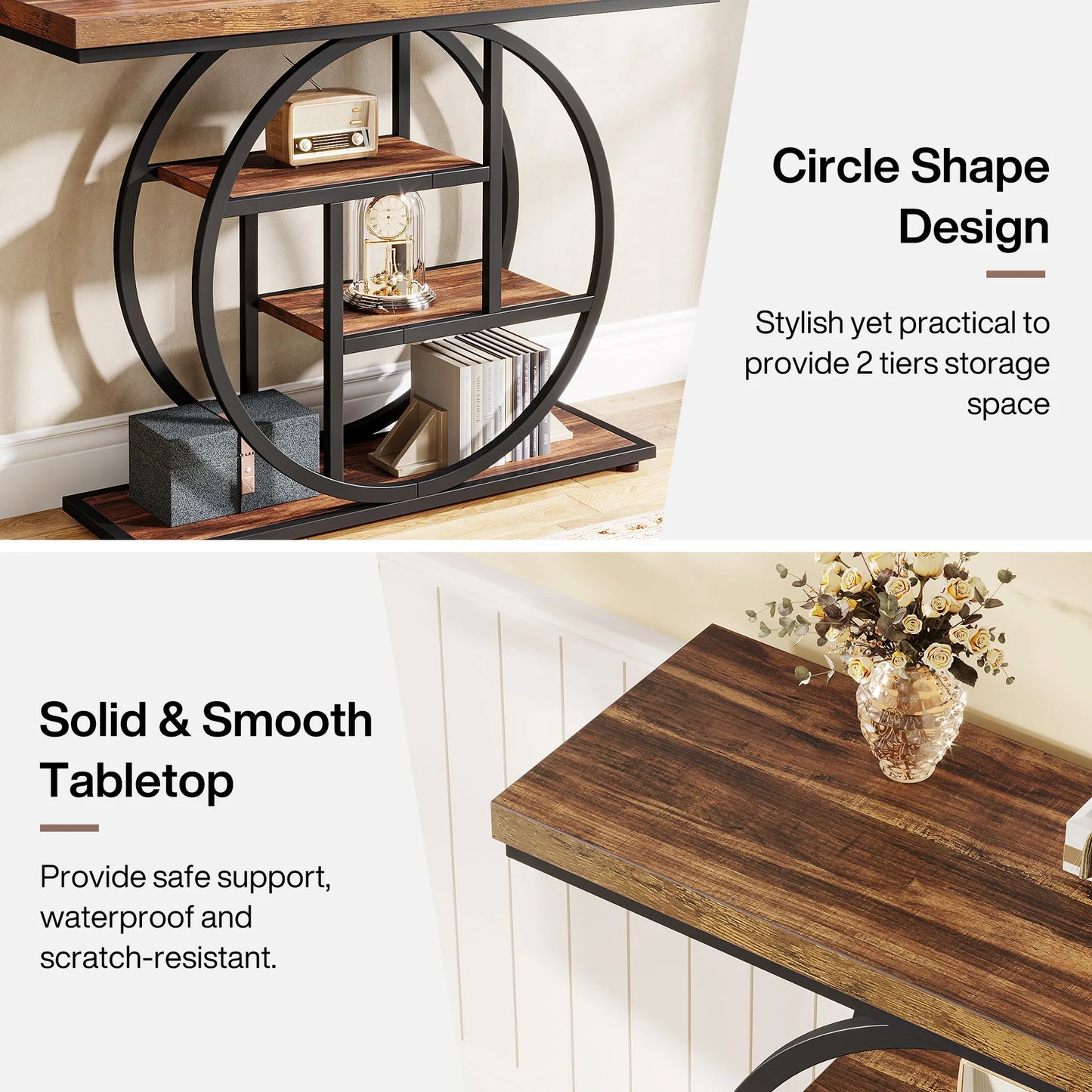 4 Tier Entryway Sofa Table For Living Room