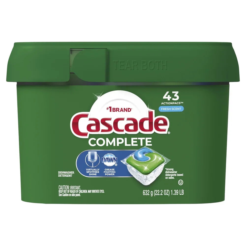Dishwasher Detergent Pods Fresh Scent 43 Count With Powerful Cleaning