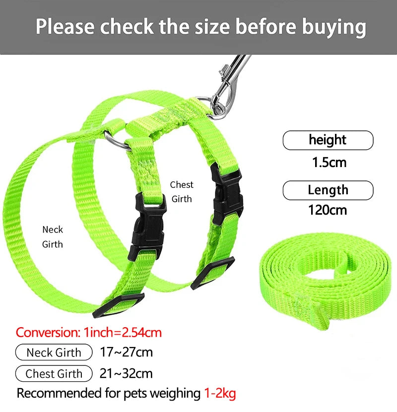 Findixpet Adjustable Rabbit Cat Harness And Leash Set