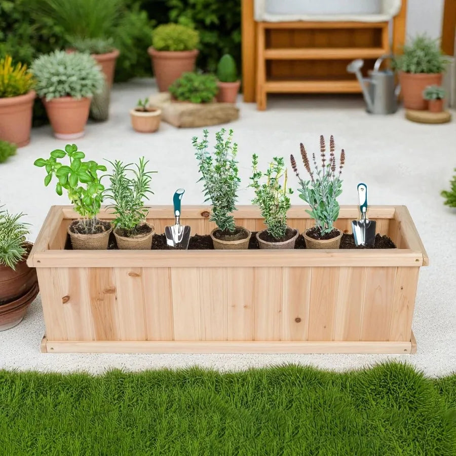 Premium Cedar Raised Garden Bed Planter Box For Vegetables