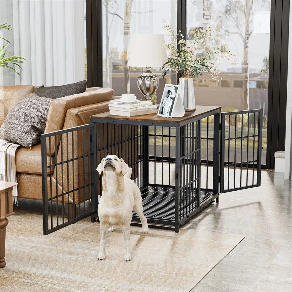 Large Luxury Dog Crate Furniture with 3  Doors