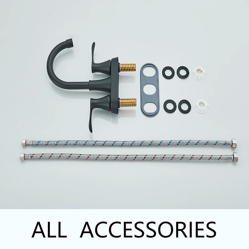 Two-Hole Deck Mounted Dual-Handle Bathroom Faucet