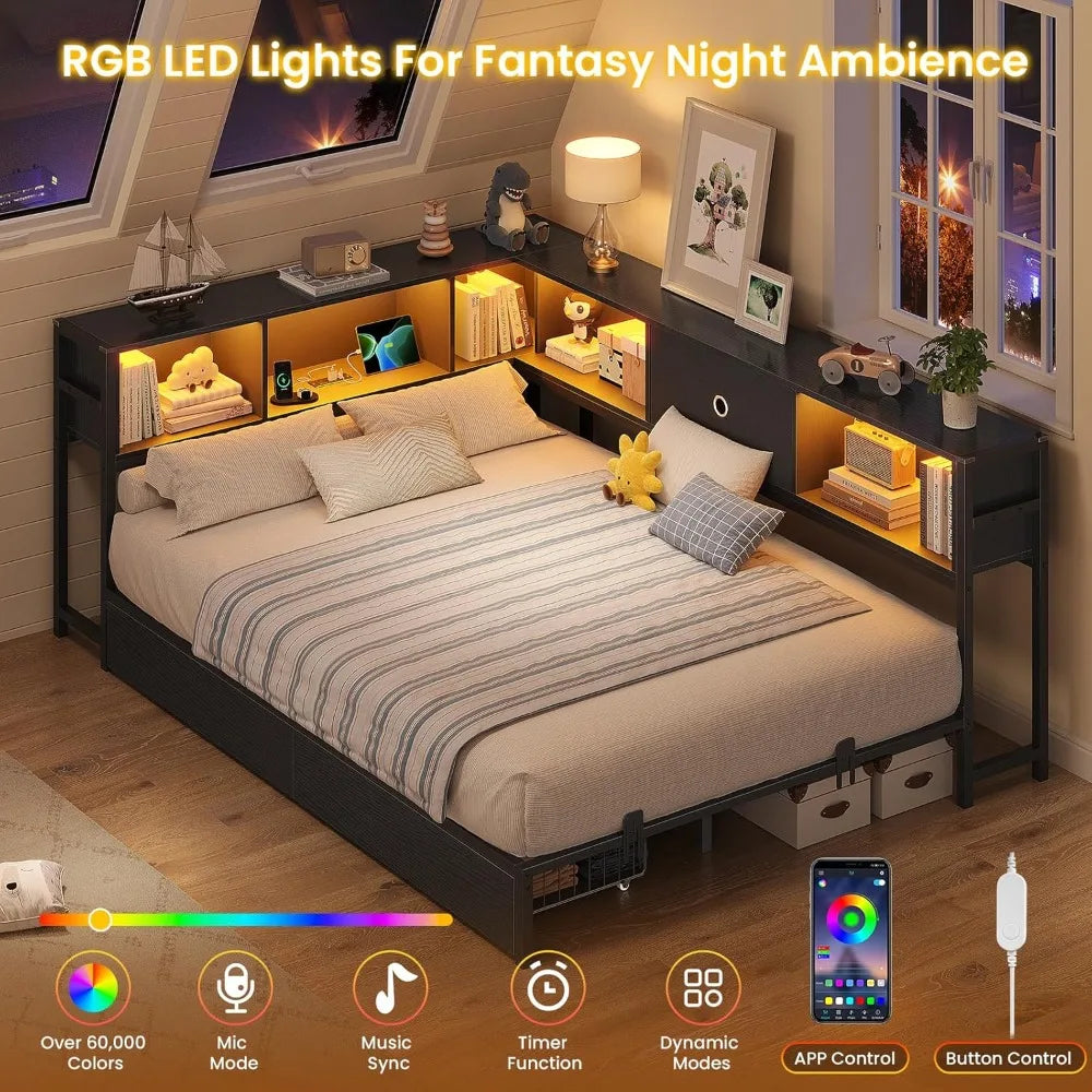 Space Saving Daybed With Storage Drawers And Charging Station