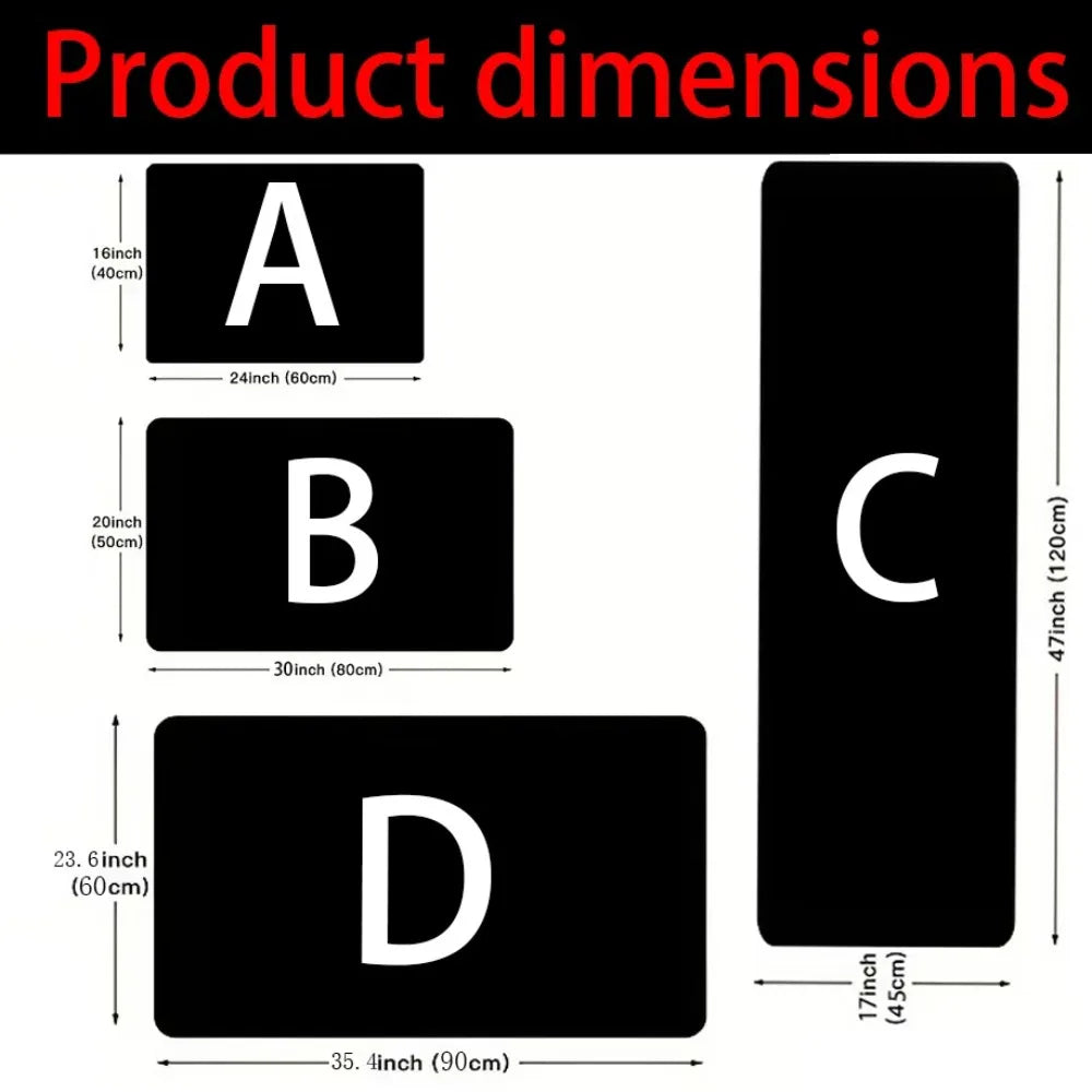 Vintage Wooden Home Sweet Home Kitchen Floor Mat Set