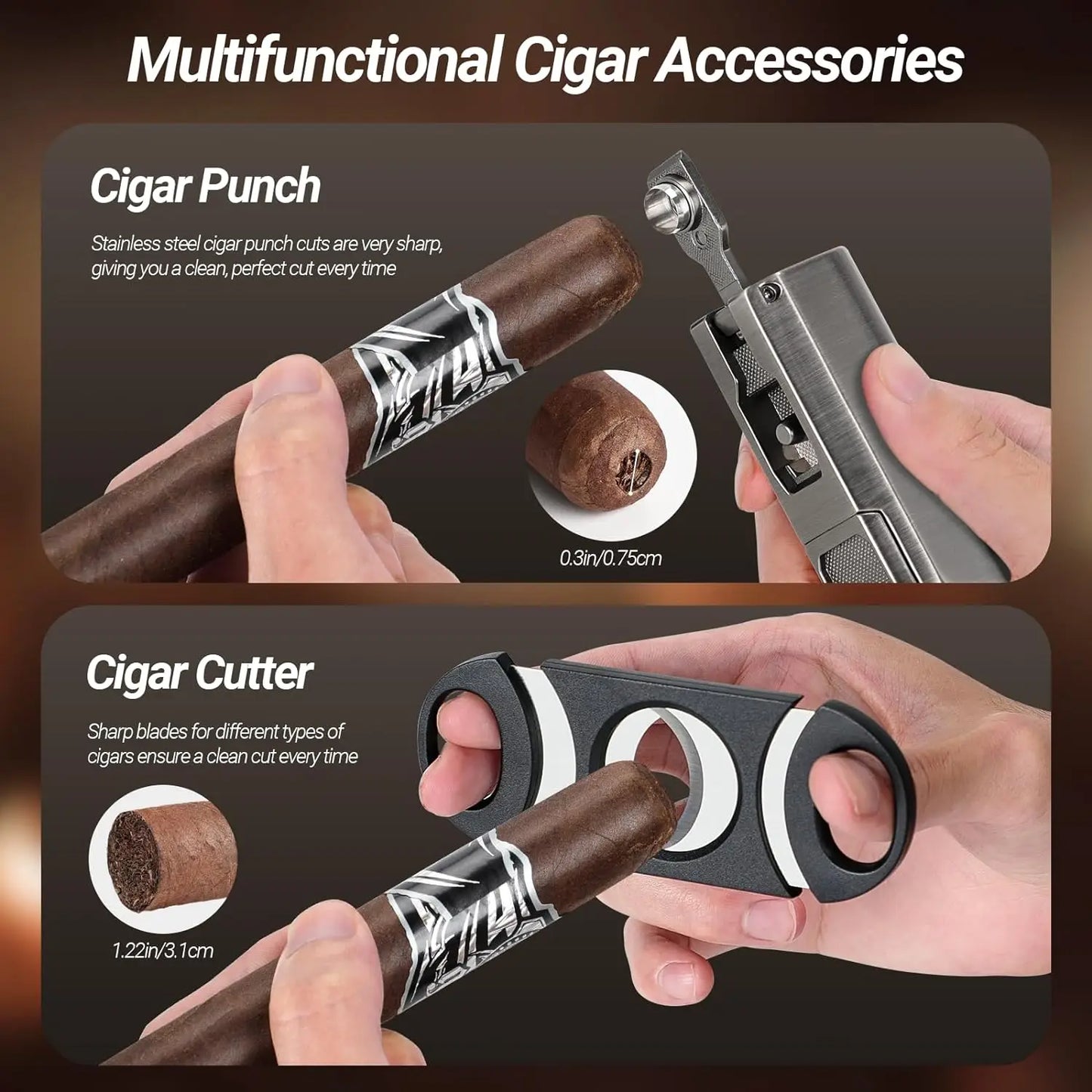 UseWire Cigar Travel Humidor Set ABS Waterproof Pressure Resistant