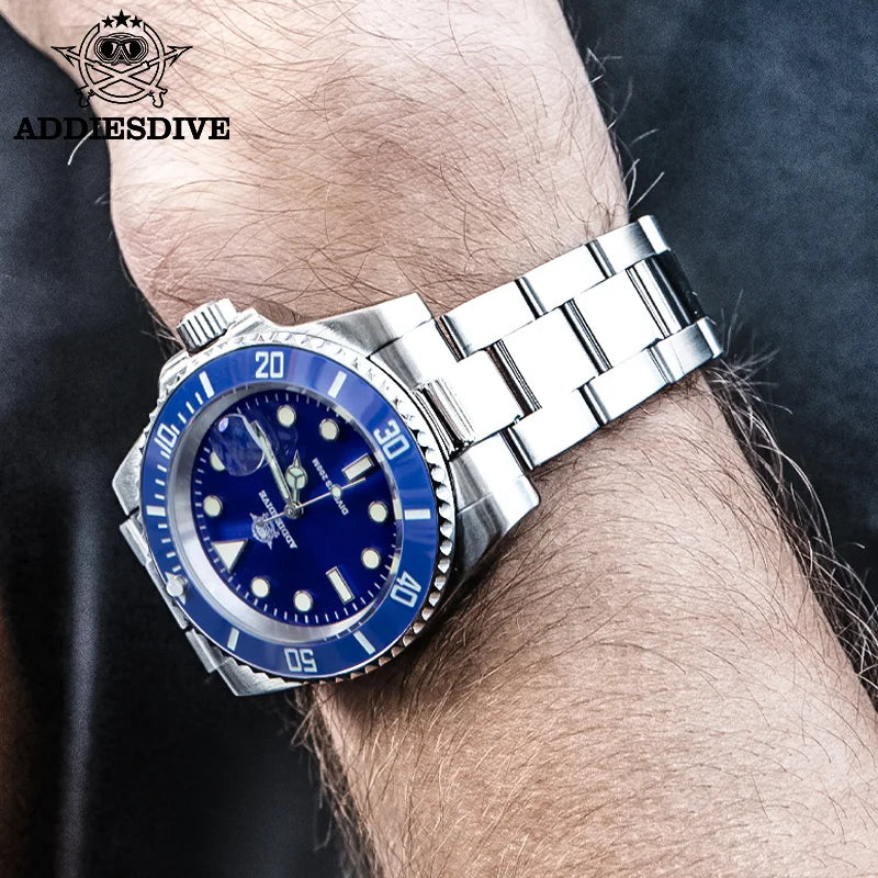 ADDIESDIVE Men's Quartz Watch 200m Waterproof Stainless Steel