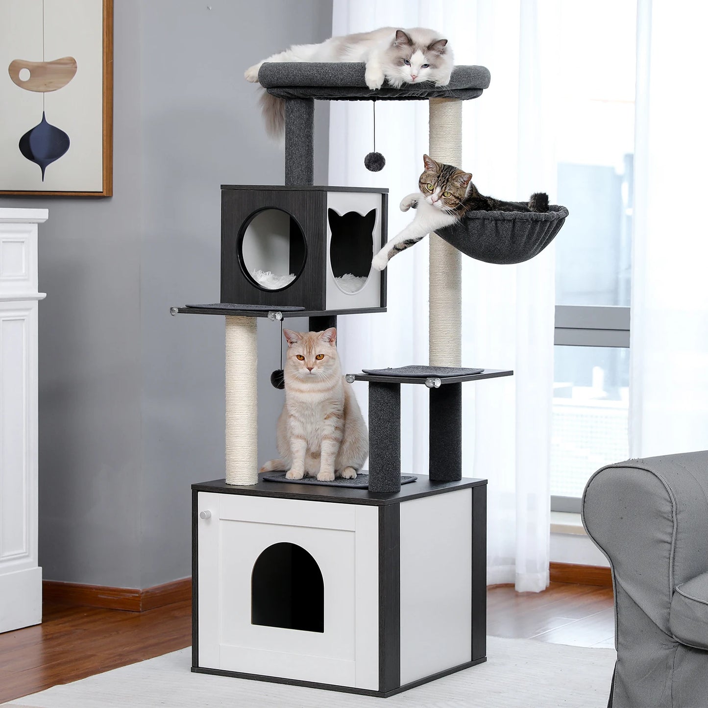 PAWZ Ro Multi Level Cat Tree For Active Indoor Adventures