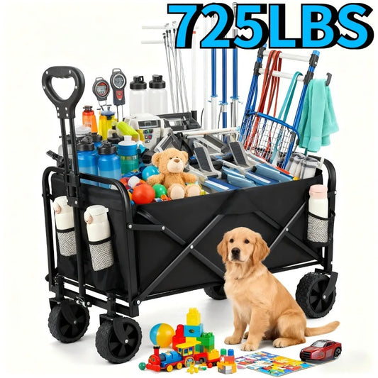 Collapsible Wagon Cart With All Terrain Wheels For Shopping Beach Camping
