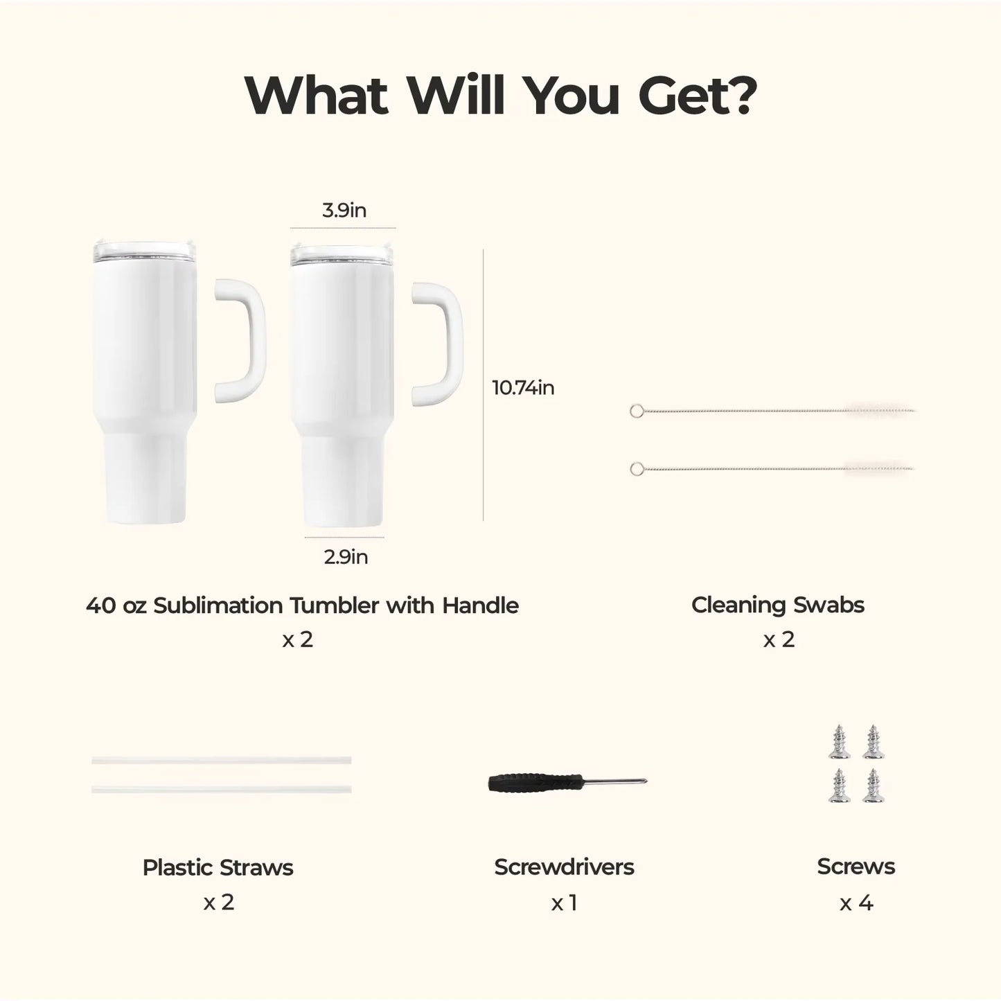 Sublimation Tumblers With Handle 8 Pack