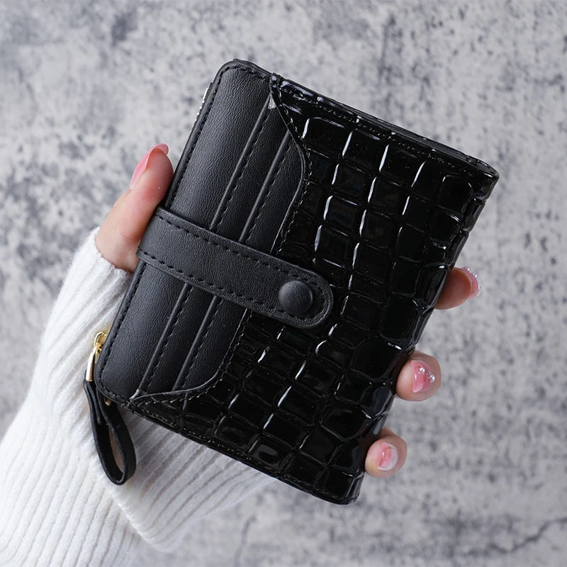 NONECN Mini Crocodile Print Clutch Wallet And Coin Purse