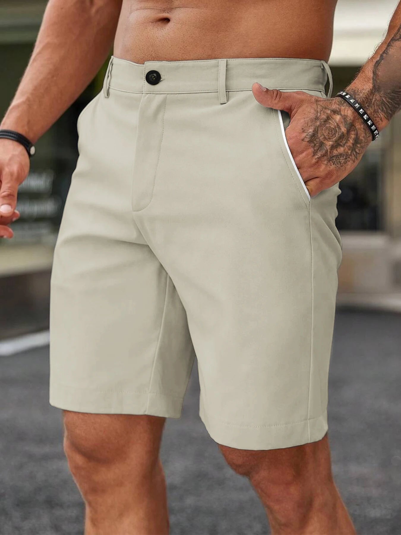 Men Stretch Golf Shorts Polyester For Hiking And Summer Wear