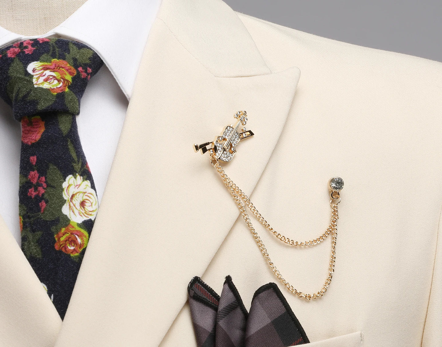 Songwe Men's Double Breasted Two-Piece Business Suit Lapel Collar