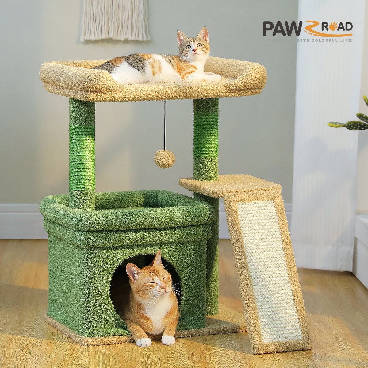 Pawz Road Three Tier Small Indoor Cat Tree With Sisal