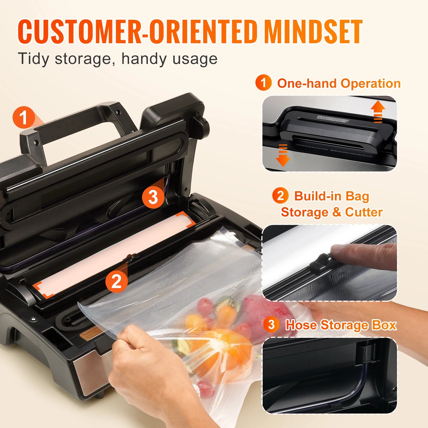 Succebuy 130W Vacuum Sealer For Kitchen Preservation