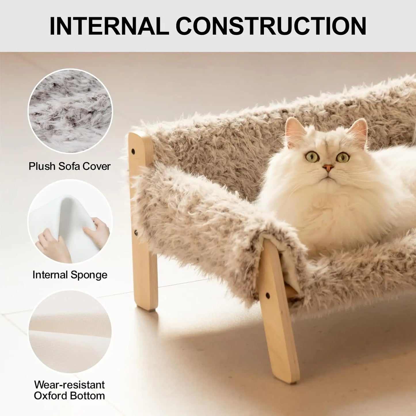 Large Indoor Soft Cat Couch with Removable Cover
