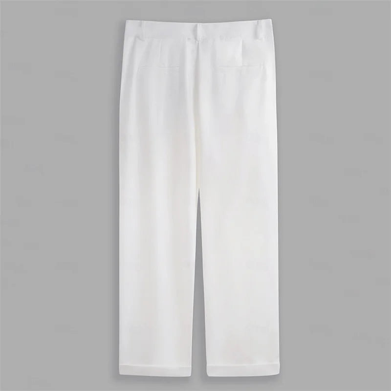 Hirigin Men's Classic Business Casual Suit Pants With Hemmed Bottoms