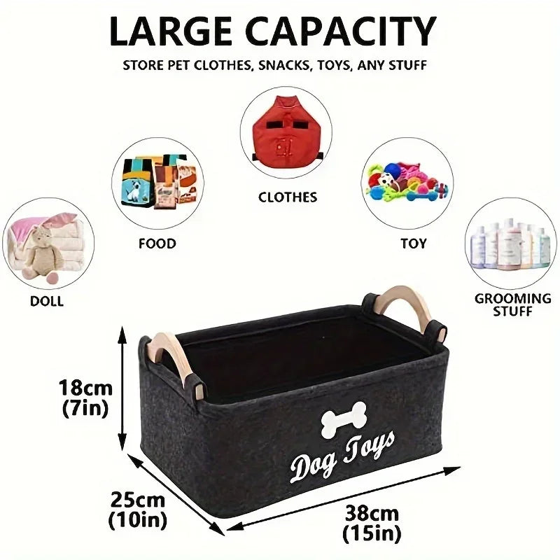 Felt Storage Basket for Pet Toys and Plush Toys Organization